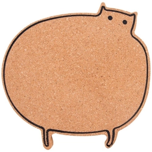 chat dessous de plat liege 15.2x15x1 cm - livwise point virgule