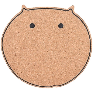 chat dessous de plat liege 16.5x15x1 cm - livwise point virgule