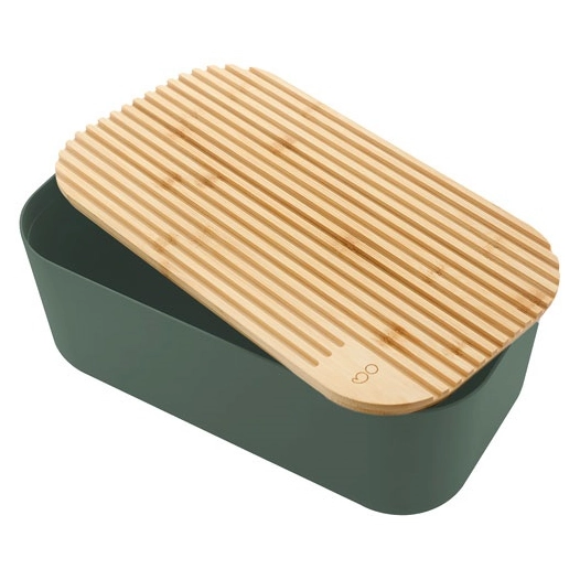 boãžte a pain en rpet avec couvercle en bambou iceberg green 38x21x15cm - livwise point virgule