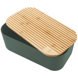 boãžte a pain en rpet avec couvercle en bambou iceberg green 38x21x15cm - livwise point virgule