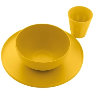 set de 12 pieces de dãžner en rpet mimosa yellow - livwise point virgule