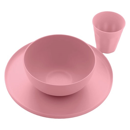 set de 12 pieces de dãžner en rpet dusty pink - livwise point virgule