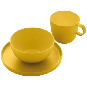 set de 12 pieces de petit-dejeuner en rpet mimosa yellow - livwise point virgule