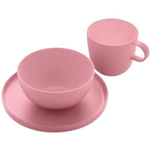 set de 12 pieces de petit-dejeuner en rpet dusty pink - livwise point virgule