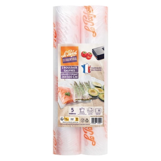 lot 2 rouleaux film sous-vide gaufrã©s 28x500? le parfait - berlin packaging france
