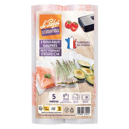 lot 2 rouleaux film sous-vide gaufrã©s 17x500 le parfait - berlin packaging france