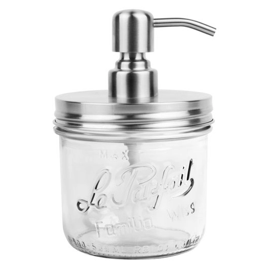 distributeur pompe ã  savon inox avec bocal familia wiss 500 ml - berlin packaging france