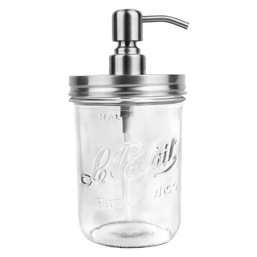 distributeur pompe ã  savon inox avec bocal familia wiss 750 ml - berlin packaging france