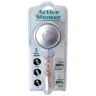 pommeau de douche 3 jets active shower transparent - wsab logistique