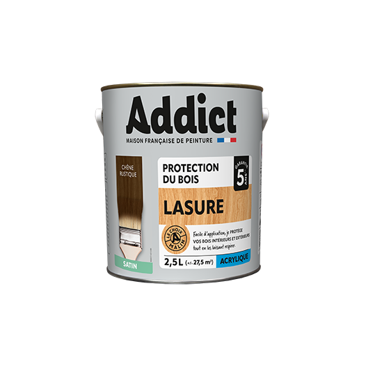 Lasure Acrylique Chêne Rustique 2.5L Protection Bois Longue Durée - Addict