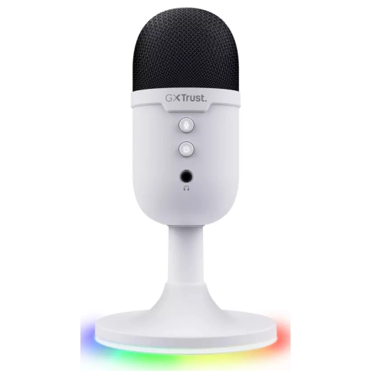 microphone streaming yunix blanc - trust