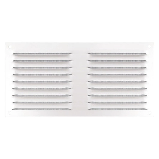 grille alu blan ã  persiennes avec moustiquaire 100x200 mm - quinoa residentiel