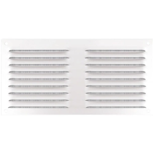 grille alu blan ã  persiennes avec moustiquaire 100x200 mm - quinoa residentiel