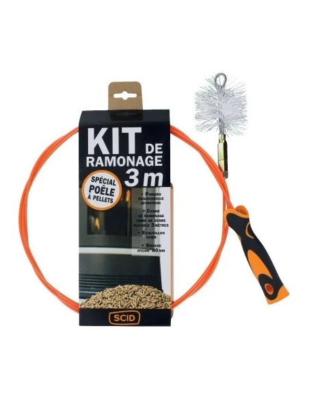 Kit de ramonage spécial poêle à pellets 3m - SCID