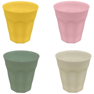 set de 4 gobelets en rpet multicolore 300ml - livwise point virgule