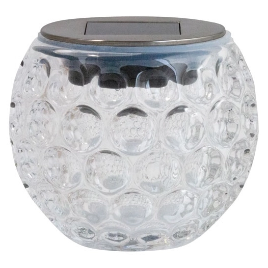 lampe de table solaire led mã©tal et verre blanc chaud - vidis