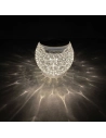 lampe de table solaire led mã©tal et verre blanc chaud - vidis