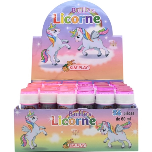 bulle savon 60 ml licorne prã©sentoir de 36 - wdk groupe partner