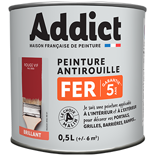 Peinture Fer Rouge Vif Addict Protection et couleur éclatante pour métaux - Addict