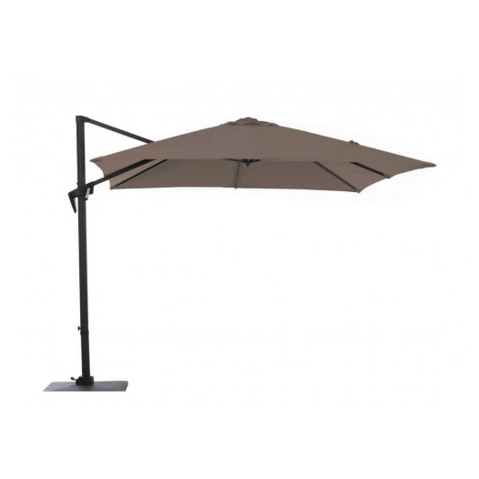 Parasol Roma 3x4m Gris Parasol déporté carré robuste - FORZA