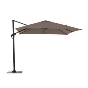 Parasol Roma 3x4m Gris Parasol déporté carré robuste - FORZA