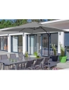 Parasol Roma 3x4m Gris Parasol déporté carré robuste - FORZA