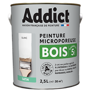 Peinture Bois Addict Blanc 2.5L Protection et Décoration Bois Longue Durée - Addict