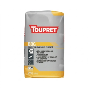 enduit d'egalisage manuel et projeté bbg en poudre 25 kg enduit d'egalisage manuel et projeté bbg en poudre 25 kg - toupret
