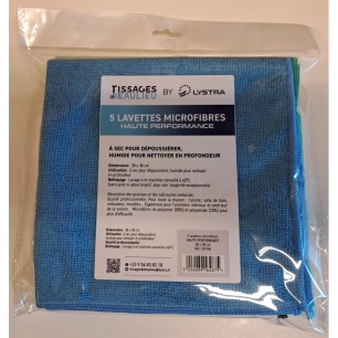 lot de 5 lavettes microfibres haute performance lot de 5 lavettes microfibres haute performance - tissages de beaulieu