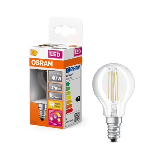 ampoule led transparente classic e14 4w 470 lm blanc chaud ampoule led transparente classic e14 4w 470 lm blanc chaud - osram