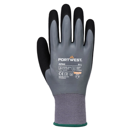 grip 15 latex touch scr glv - taille l - gris/noir - portwest