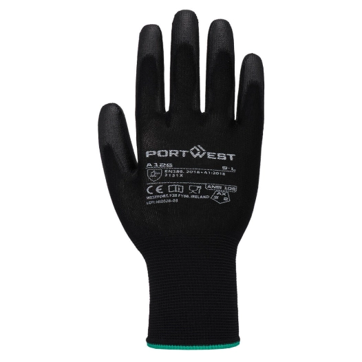 grip 13 nylon pu glove - taille l - noir - portwest