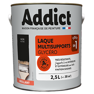 Peinture Laque glycéro brillant 2.5 litres noir - ADDICT