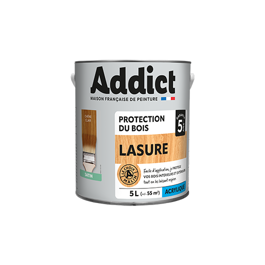 Peinture Lasure acrylique 5 litres chene clair - ADDICT