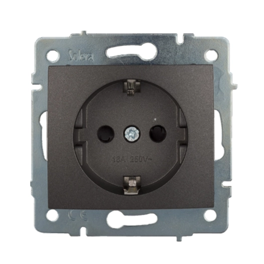 prise fixe 2p+t à encastrer sans cadre 16a 250v~ graphite