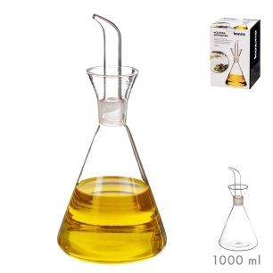 distributeur d'huile en verre anti-goutte de 1 l