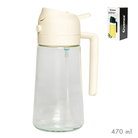 huilier 2 en 1 antigoutte/ spray, beige, 430 ml
