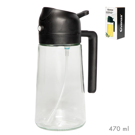 huilier 2 en 1 antigoutte/ spray, noir, 430 ml