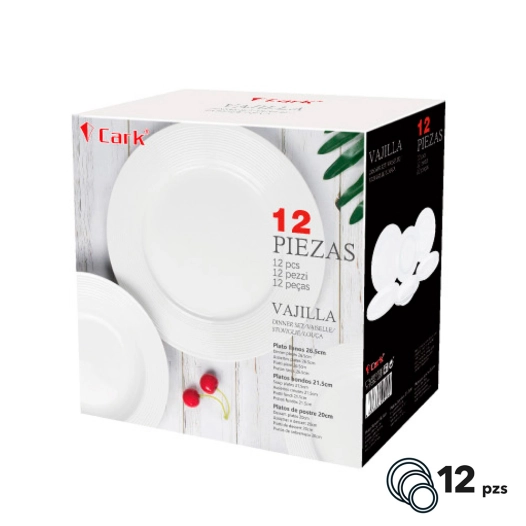 service de table blanc classique, 12 pièces