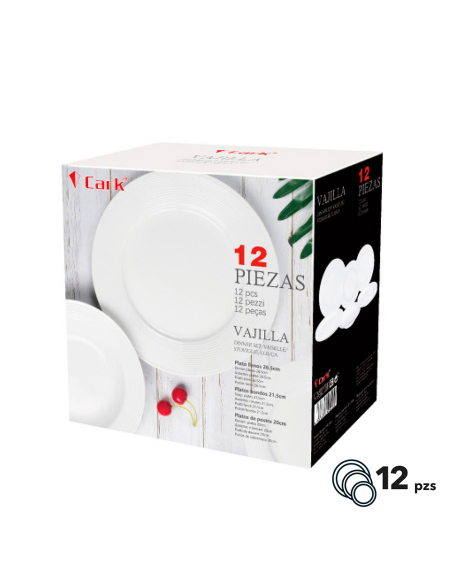 service de table blanc classique, 12 pièces