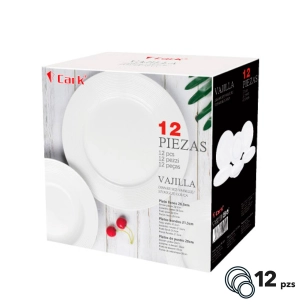 service de table blanc classique, 12 pièces