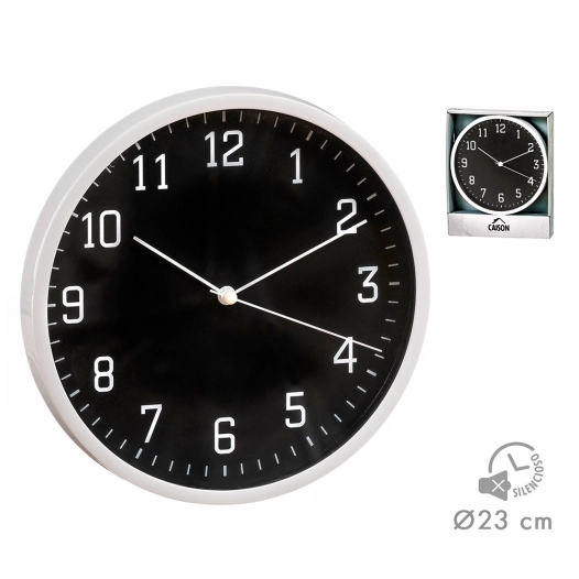 horloge murale noir/blanc ø21,5 cm