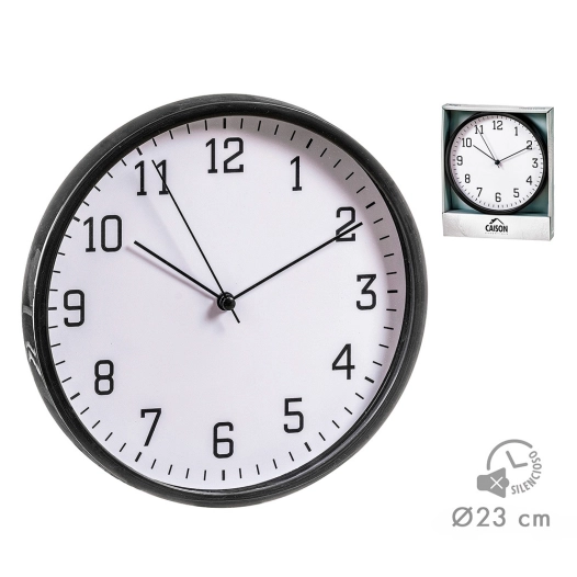 horloge murale blanc/noir ø21,5 cm