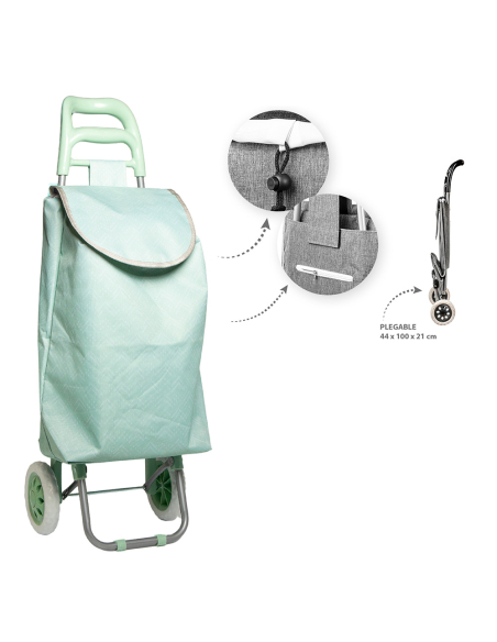 Chariot Pliable Vert CAISON Pliable, léger et pratique pour vos courses - CAISON
