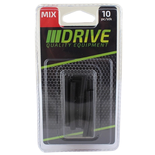 coffret / assortiment de 10 manchons noir en gaine thermorétractable ø: 3,2 mm à 19,1 mm et ø: 1,6 mm à 9,55 mm après rétractati