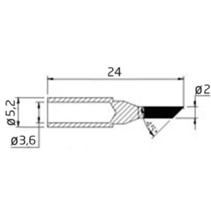 spare bit for soldering iron of vtss300 - flat 2mm