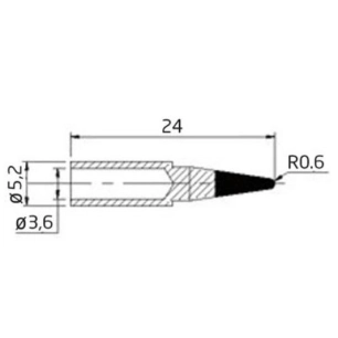 spare bit for soldering iron of vtss300 - ø 0.6mm