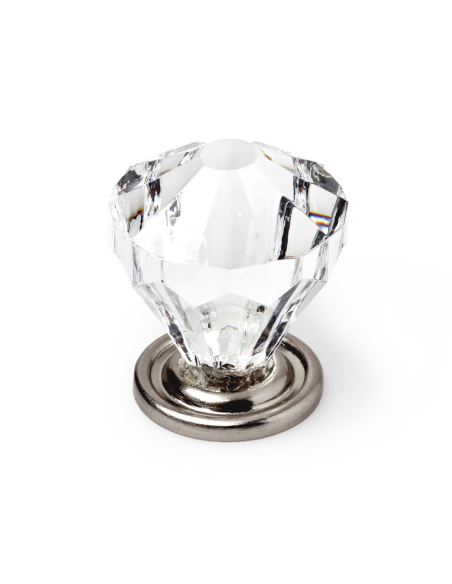 Bouton Meuble ABS Chrome ABS transparent, finition chrome brillant - REI