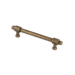poignée de meuble type anse, modèle 180m, en zamak avec finition or vieilli, 96 mm, blister 4 unités