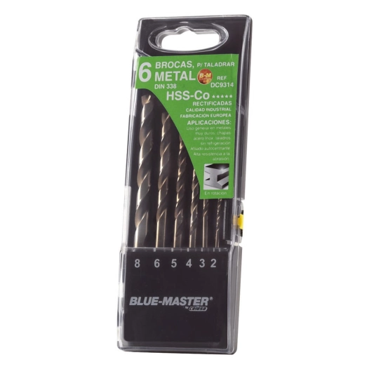 forets hss-co rectifiés, ø2-8 mm, jeu de 6 pièces